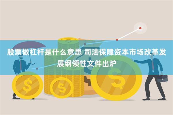股票做杠杆是什么意思 司法保障资本市场改革发展纲领性文件出炉