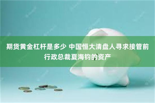 期货黄金杠杆是多少 中国恒大清盘人寻求接管前行政总裁夏海钧的资产