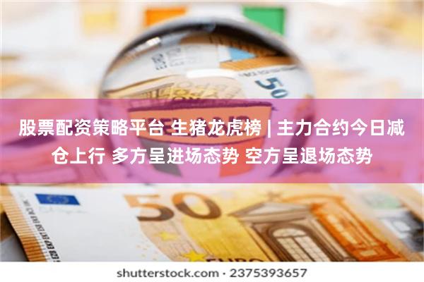 股票配资策略平台 生猪龙虎榜 | 主力合约今日减仓上行 多方呈进场态势 空方呈退场态势