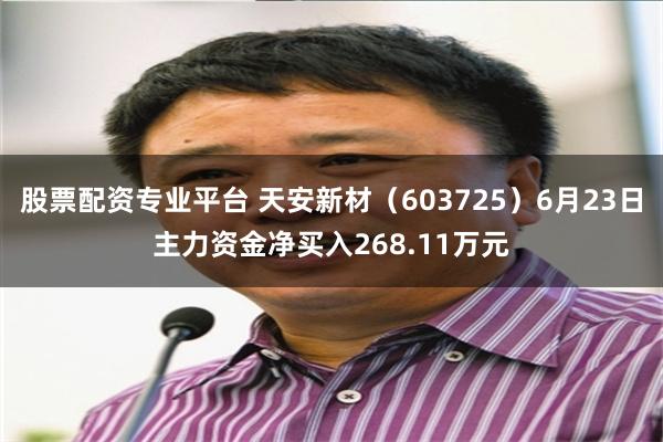 股票配资专业平台 天安新材（603725）6月23日主力资金净买入268.11万元