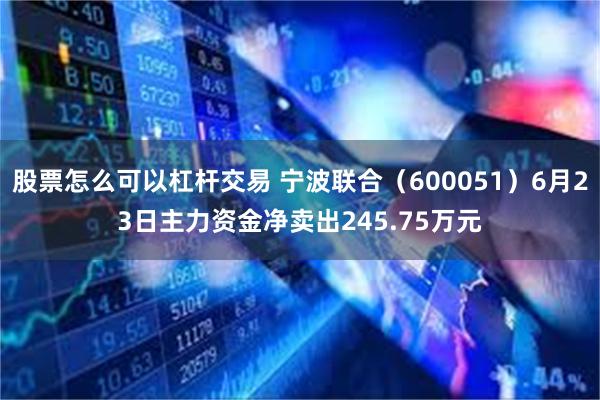 股票怎么可以杠杆交易 宁波联合（600051）6月23日主力资金净卖出245.75万元