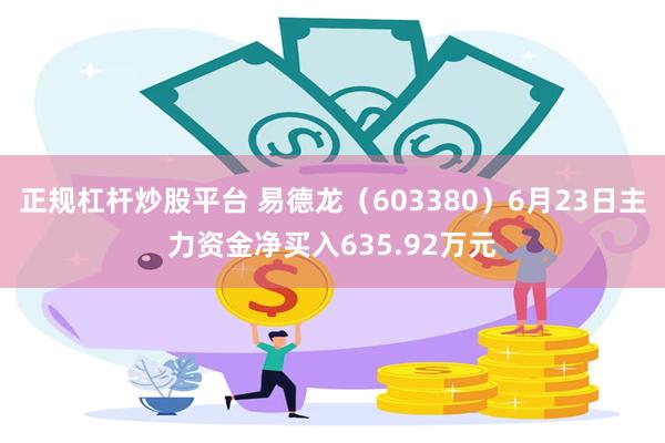 正规杠杆炒股平台 易德龙（603380）6月23日主力资金净买入635.92万元
