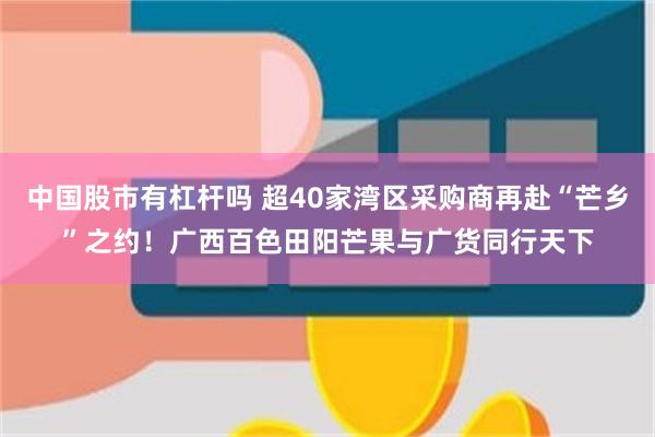 中国股市有杠杆吗 超40家湾区采购商再赴“芒乡”之约！广西百色田阳芒果与广货同行天下