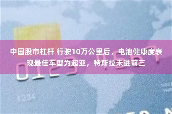中国股市杠杆 行驶10万公里后,电池健康度表现最佳车型为起亚,特斯拉未进前三