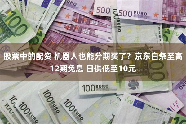 股票中的配资 机器人也能分期买了？京东白条至高12期免息 日供低至10元
