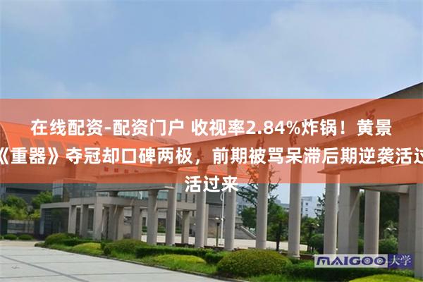 在线配资-配资门户 收视率2.84%炸锅！黄景瑜《重器》夺冠却口碑两极，前期被骂呆滞后期逆袭活过来