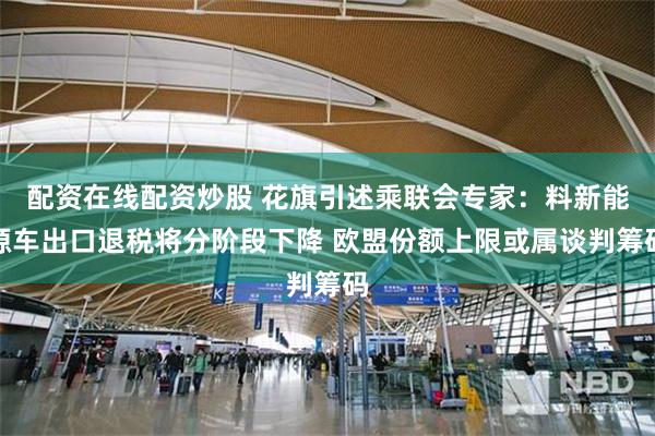 配资在线配资炒股 花旗引述乘联会专家：料新能源车出口退税将分阶段下降 欧盟份额上限或属谈判筹码