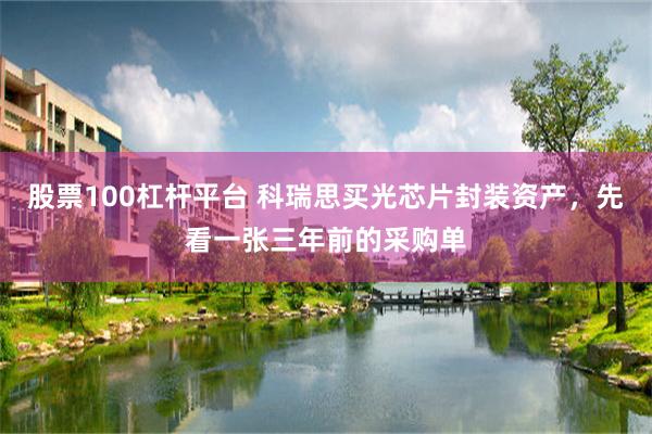股票100杠杆平台 科瑞思买光芯片封装资产，先看一张三年前的采购单