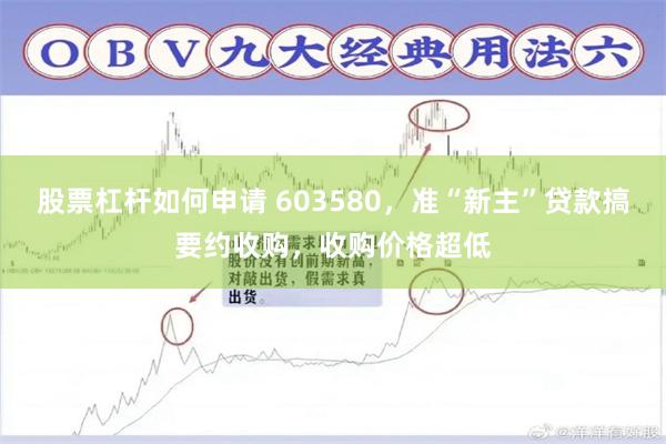 股票杠杆如何申请 603580，准“新主”贷款搞要约收购，收购价格超低